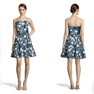 French Connection Strapless Floral Dress SZ 8